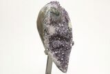 Sparkly Dark Purple Amethyst Geode With Metal Stand #208993-2